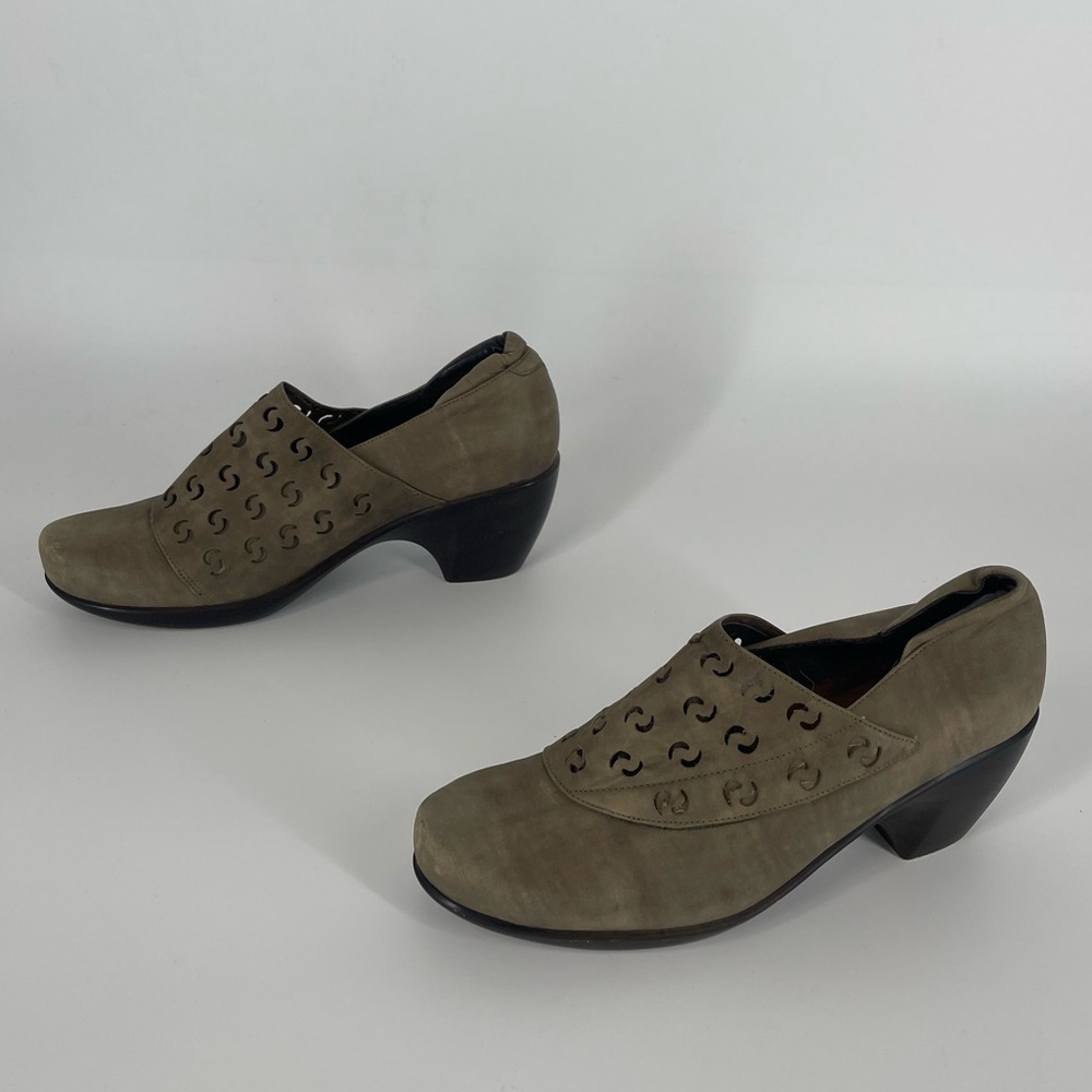 Naot Precious Leather Israel Brown Heeled Shoes (SB1#14)